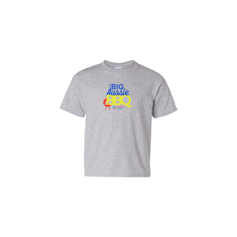 The Big Aussie BBQ Sport Grey T-Shirt 2025 **SEE BELOW FOR DELIVERY OR PICKUP INSTRUCTIONS**
