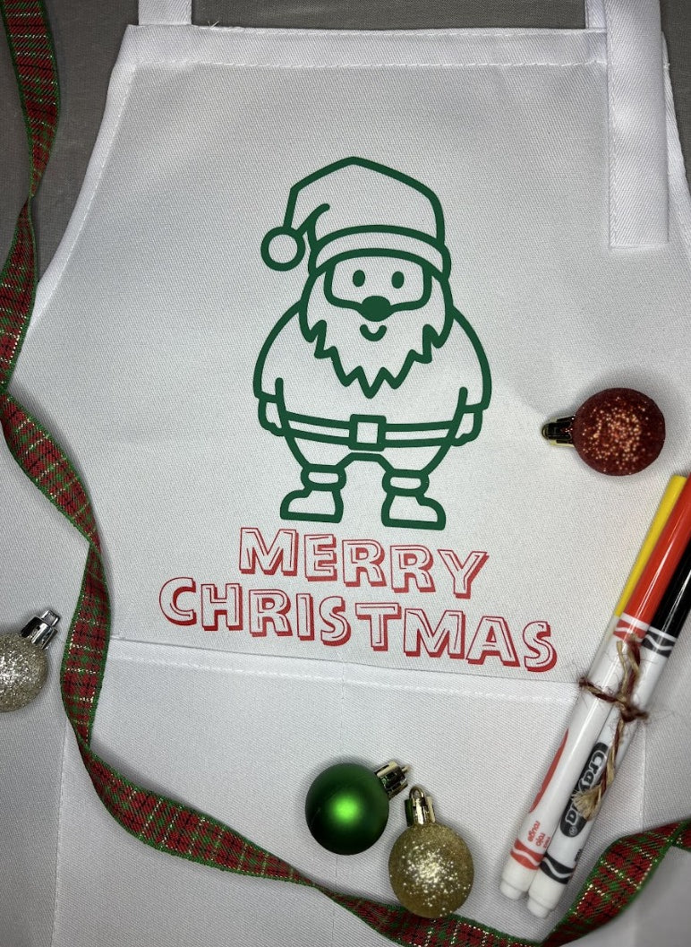 Color Me in- Santa Apron with markers