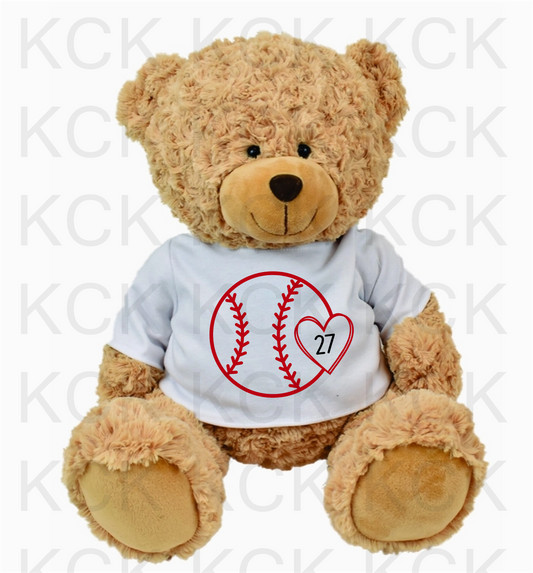 Cooper Teddy bear with Custom T-shirt.