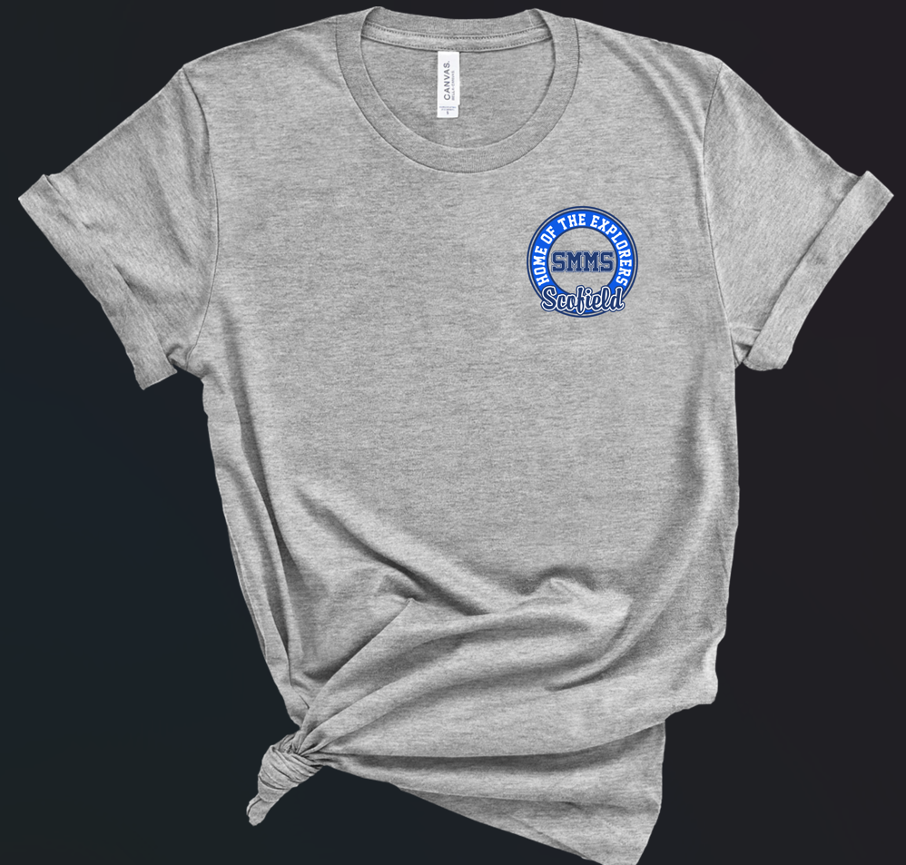 **WHOLESALE** Gray Scofield T-Shirt- LEFT Chest Graphic