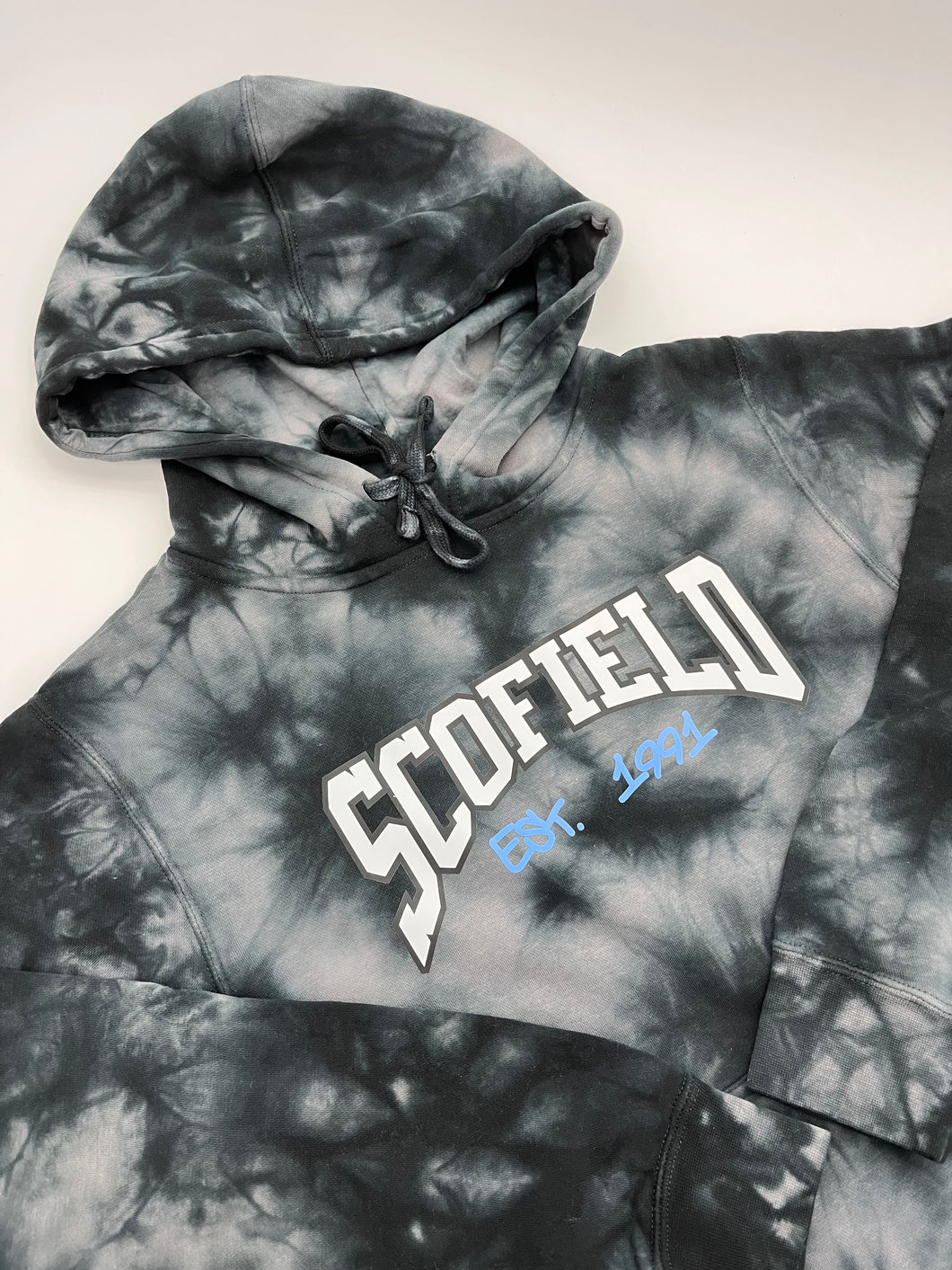 **Wholesale** Scofield- TIE DYE BLACKUNISEX TIE DYE PULLOVER Hoodie-PRM4500TDC